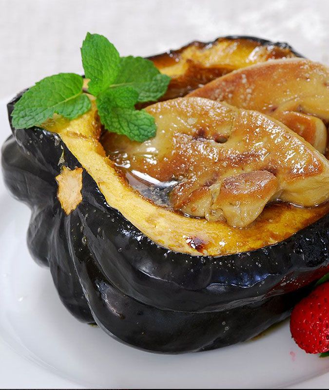 Acorn Squash Stuffed with Seared Foie Gras