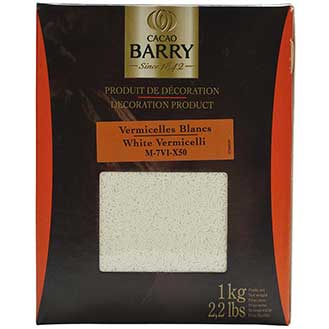 Cacao Barry White Chocolate Sprinkles - White Vermicelli